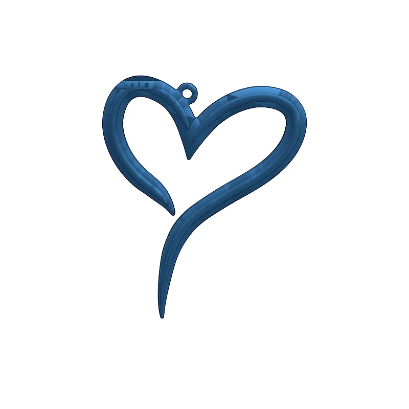 3D модель Сережки підвіс у формі серця - фото 8