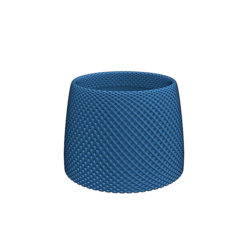 3D модель Современный цветочный горшок с рифленым дизайном - фото 6