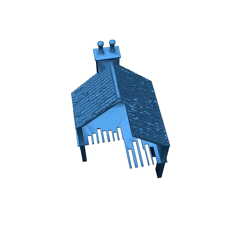 3D модель Разрушенный дом для игр 28mm 1/56 - фото 3