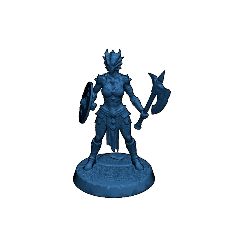 3D модель Синий драконорожденный воин - фото 5