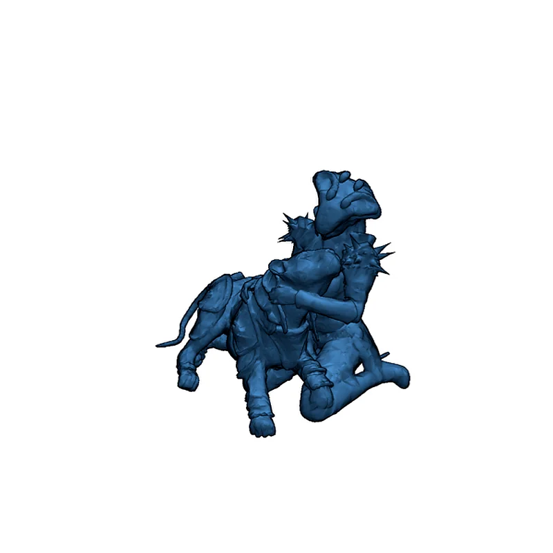 3D модель Девушка с львицей - 3D модель для печати - фото 24