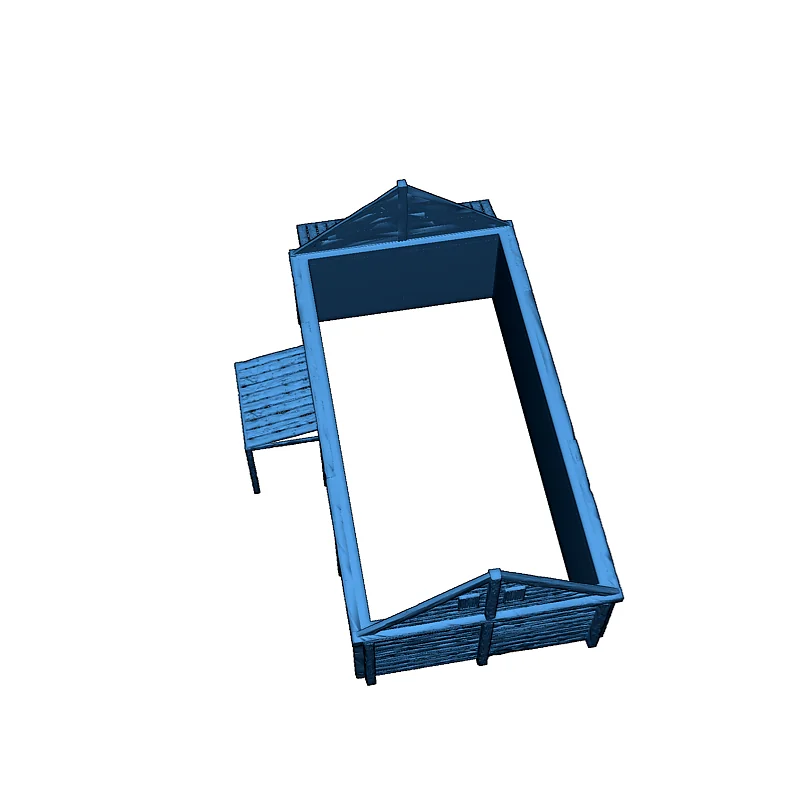 3D модель Деревянный дом и сарай (Восточный фронт / Сельская Россия) - фото 21