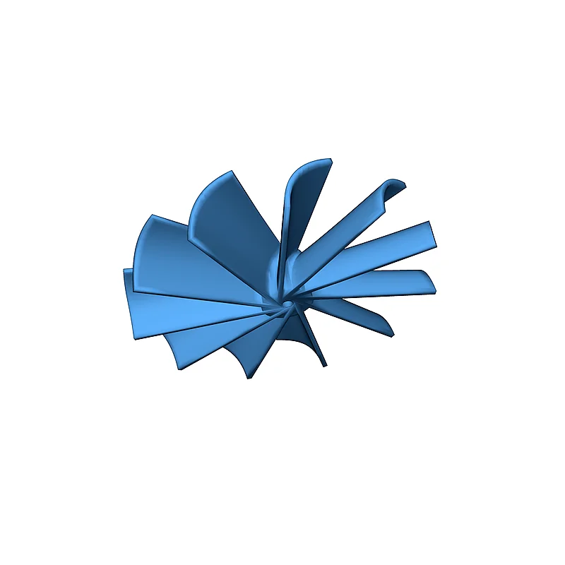 3D модель Лопасть вентилятора 60x10mm с валом 2mm - фото 2