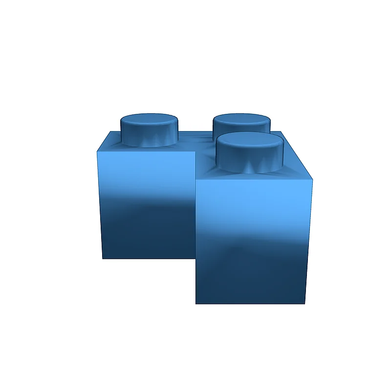 3D модель Совместимый с Lego: Уголок 2x2 2357 - фото 3