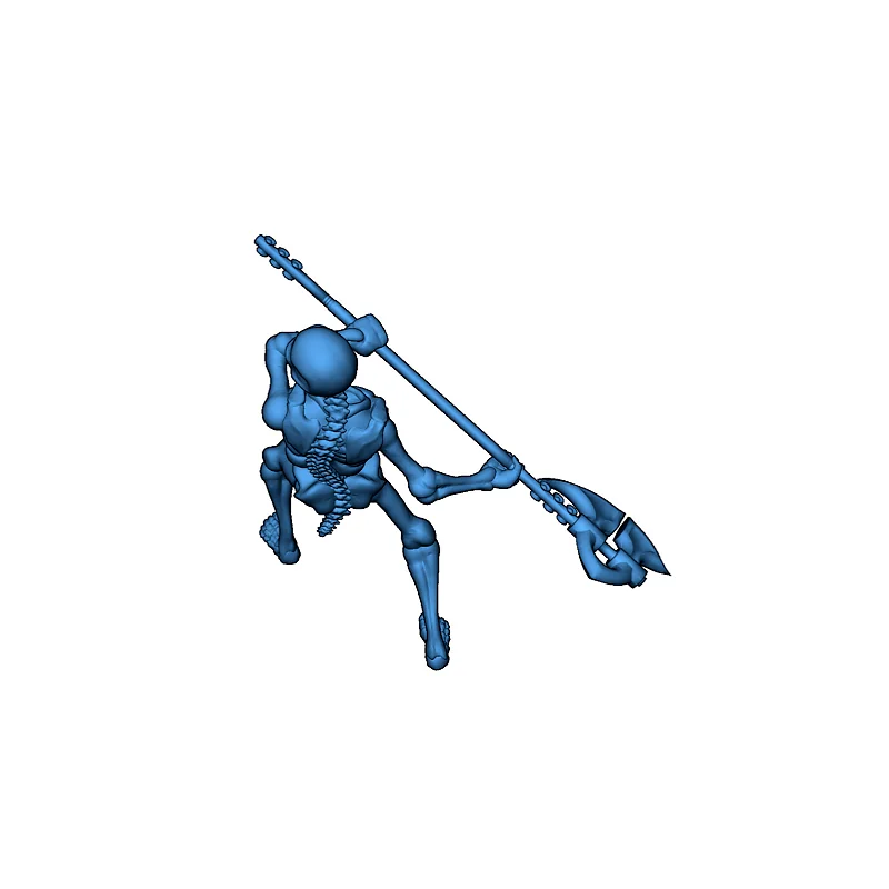 3D модель Скелеты с оружием: топор, меч и щит - фото 10