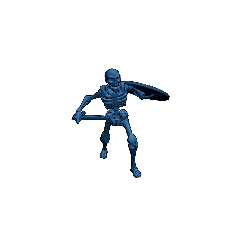 3D модель Скелеты с оружием: топор, меч и щит - фото 15