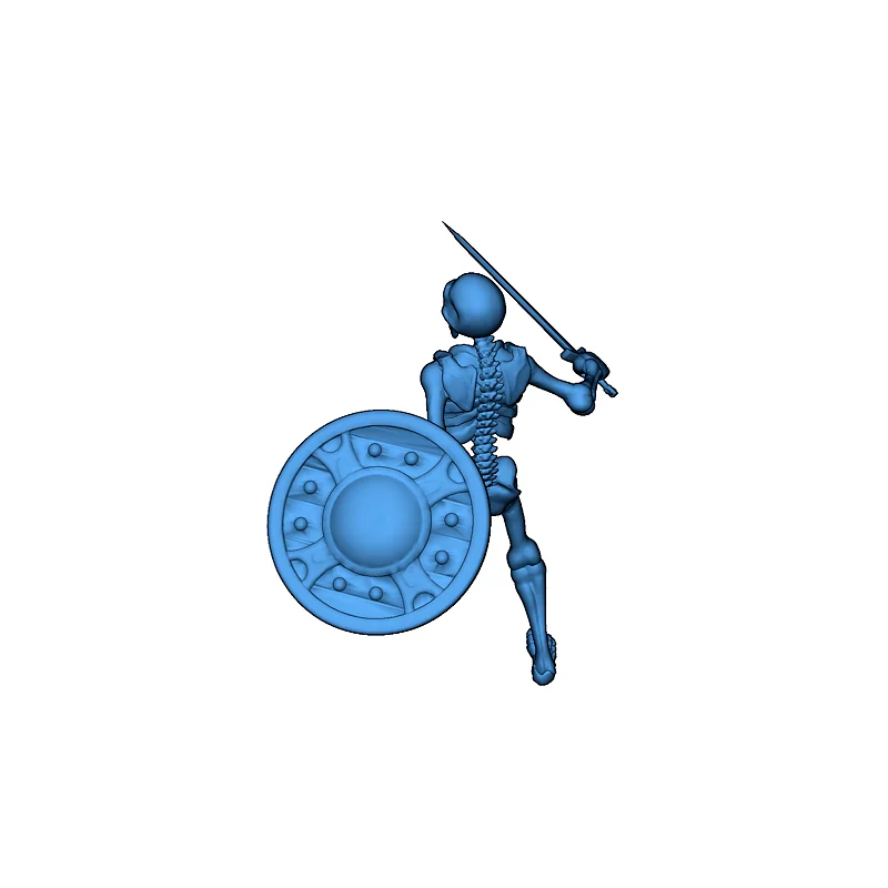 3D модель Скелеты с оружием: топор, меч и щит - фото 14