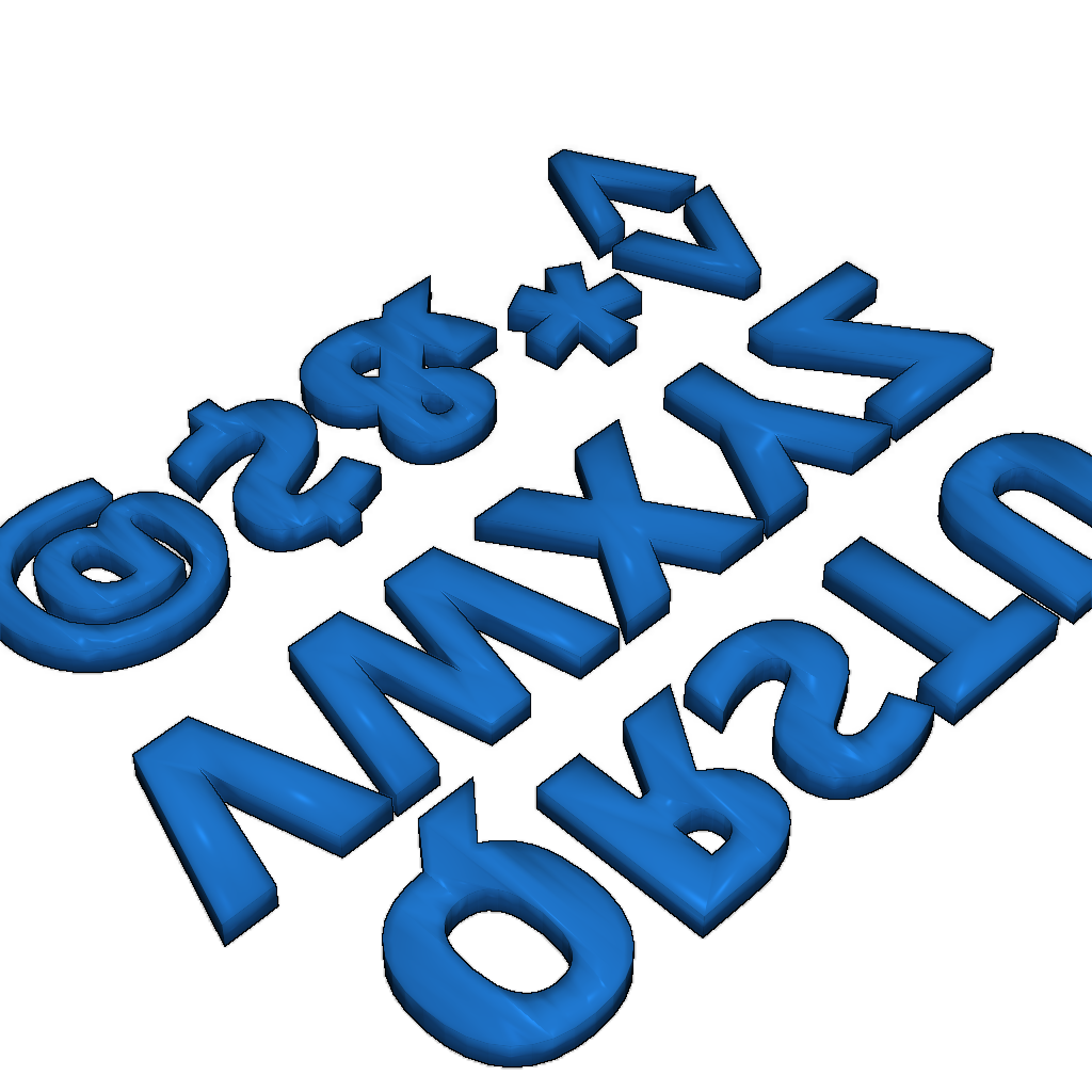 3D алфавит шрифта Open Sans Bold