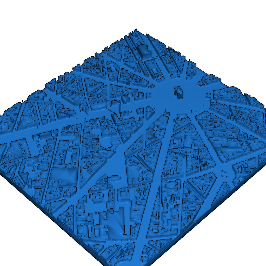 3D модель Парижа в 49 тайлах