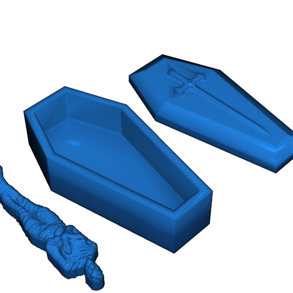 Гроб, крышка и мумия для Gloomhaven