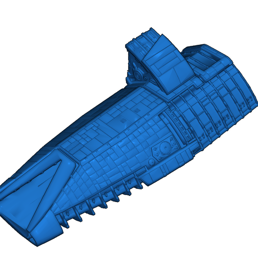 Battlestar Galactica с открытыми ангаром и посадочными площадками