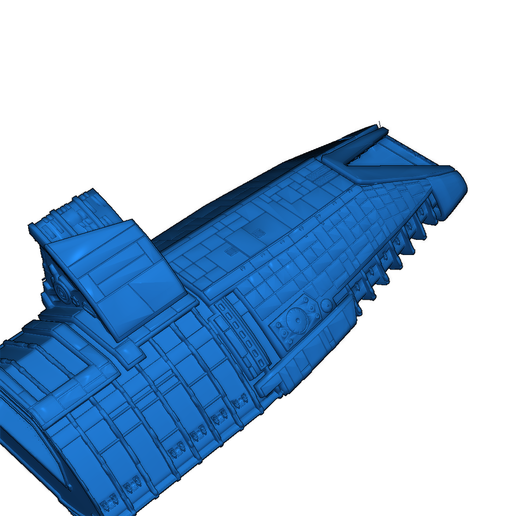 Battlestar Galactica с открытыми ангаром и посадочными площадками