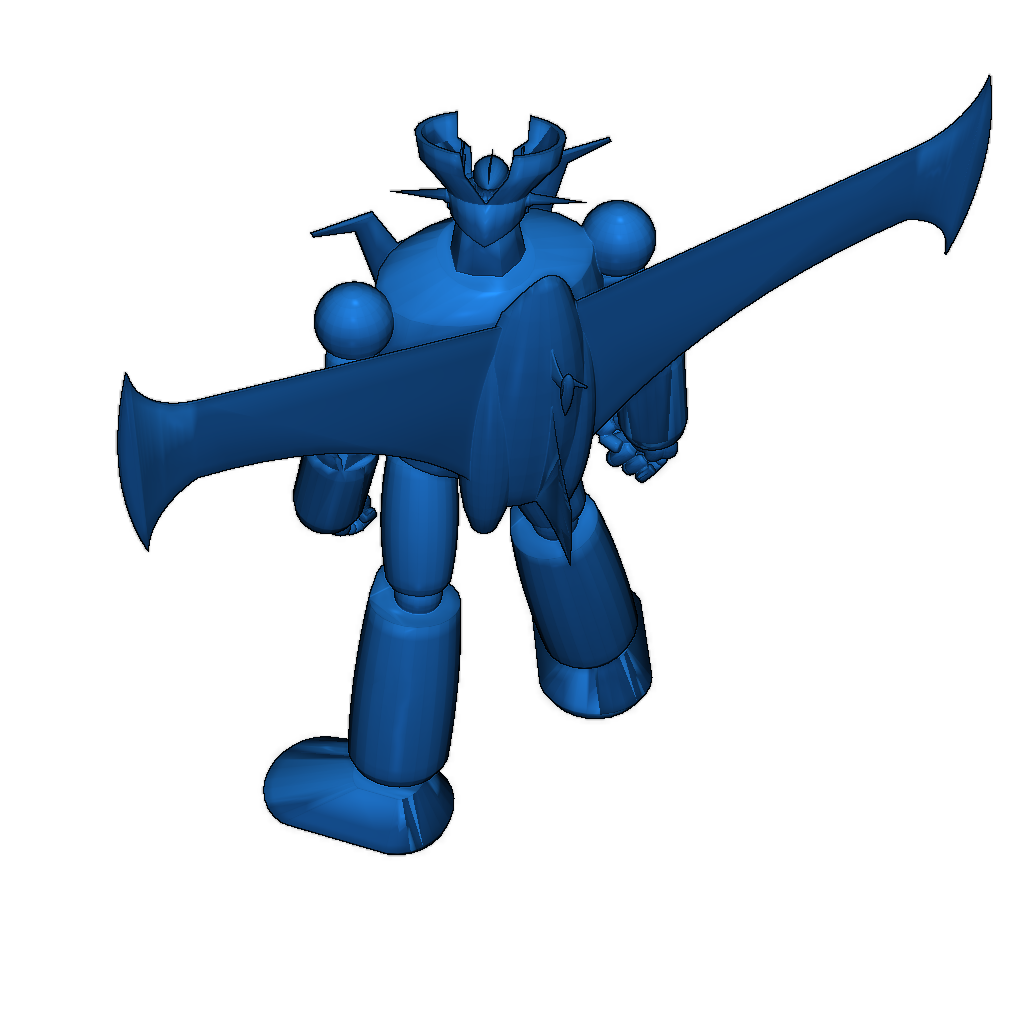 Модель Mazinger Z с раскрытыми крыльями