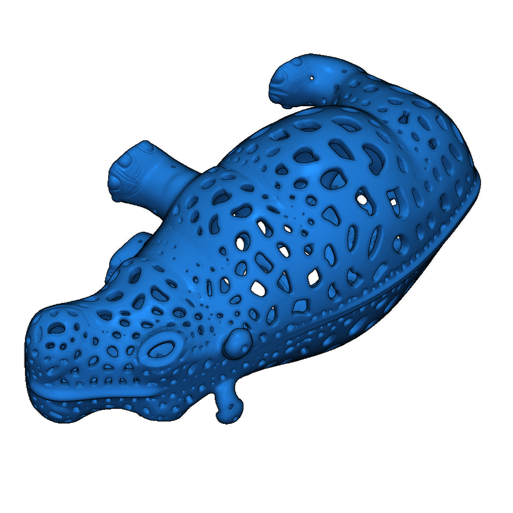 Открытая гипопотам 3D модель