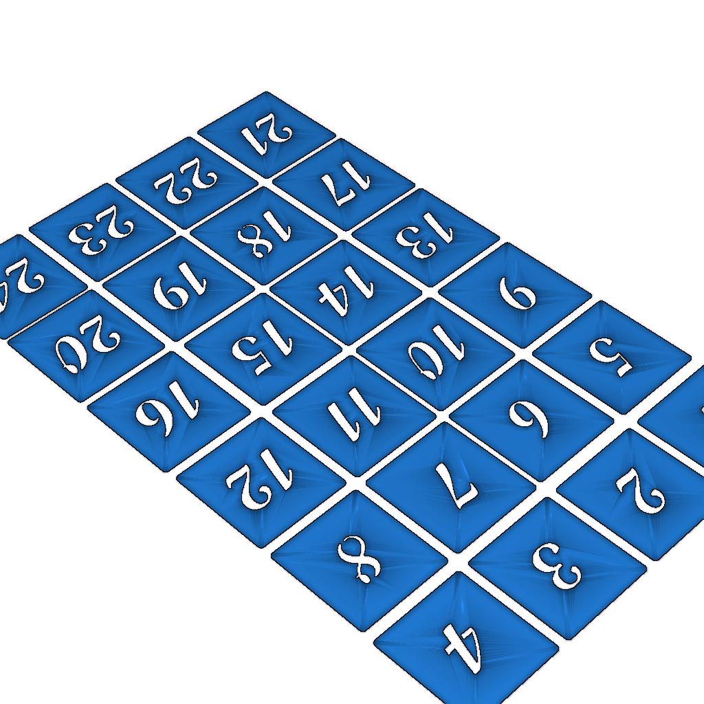 Шаблоны чисел 1-24 для рождественского календаря