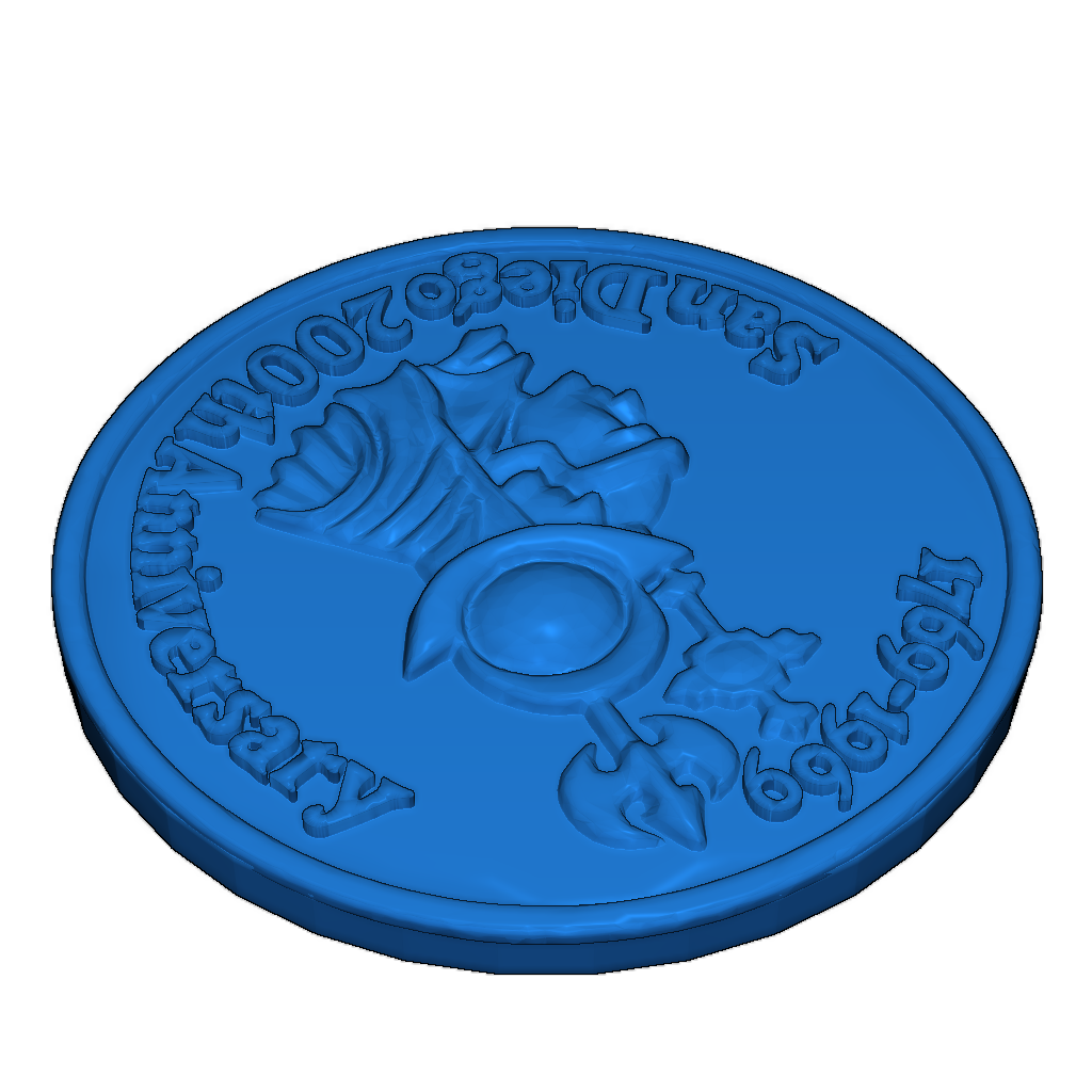 3D модель юбилейной монеты Сан-Диего