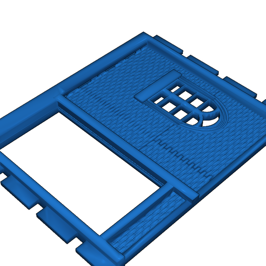 Плеймобил Красный Кирпичный Забор с Проходом и Окном