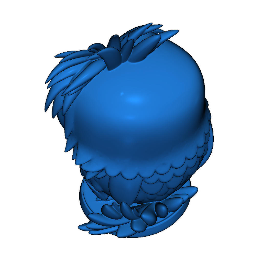 Модель 3D: Птица с взъерошенными перьями