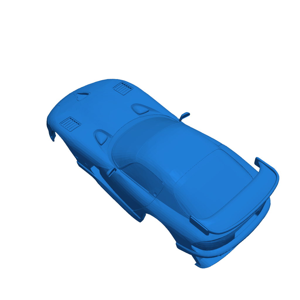 Кузов Dodge Viper GTS R (кастомная версия) для шасси Carrera Hybrid Porsche 911 (масштаб 1:50)