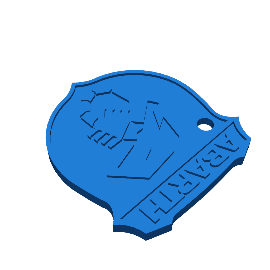 Брелок Abarth с отверстием сбоку