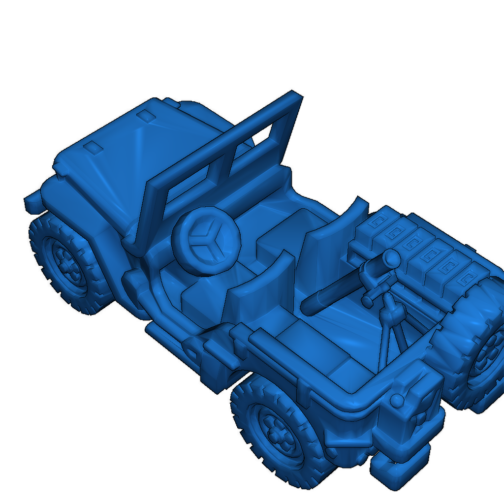 3D-модель джипа Willys с минометом
