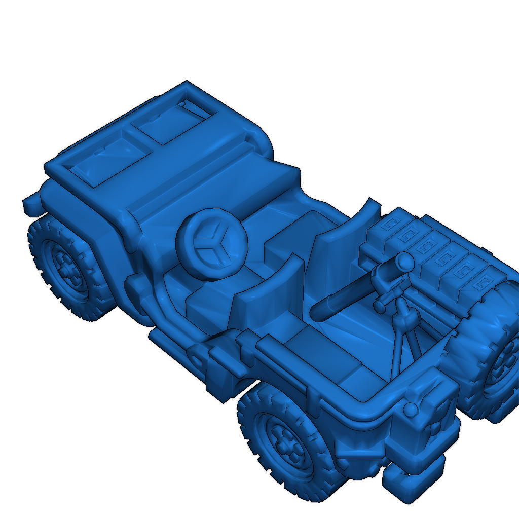 3D-модель джипа Willys с минометом