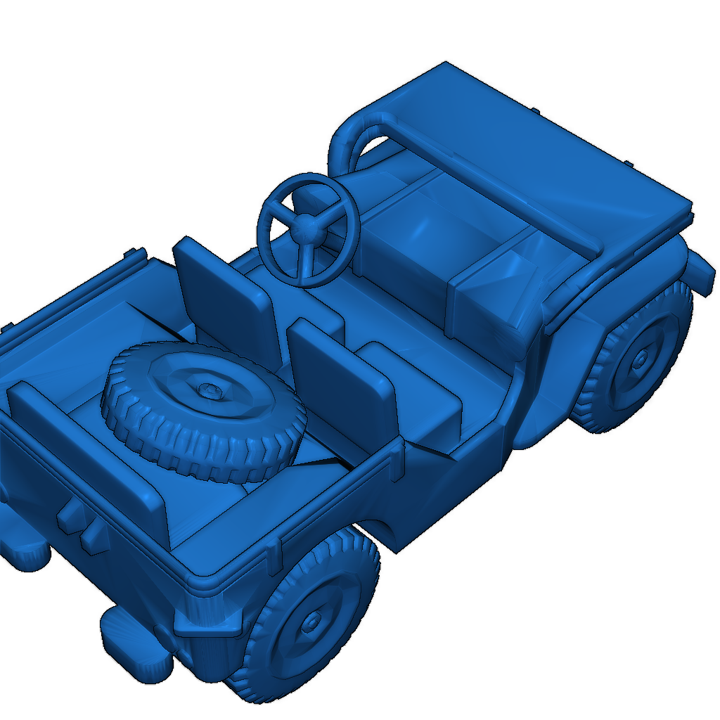 Модель WWII Jeep на платформе для N масштаба (1/160)