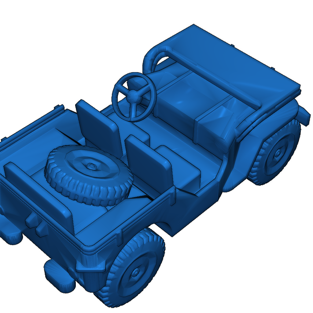 Модель WWII Jeep на платформе для N масштаба (1/160)