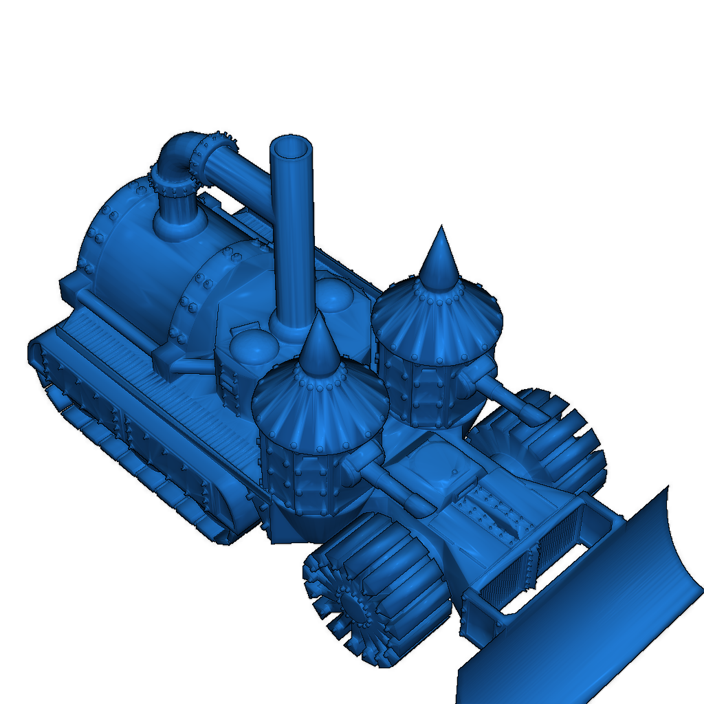 Моделированная полугусеничная машина с паровым мотором