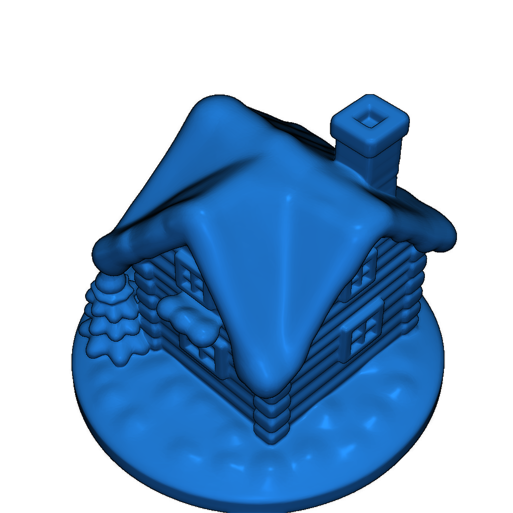 Миниатюрный Снежный Коттедж с Сосной