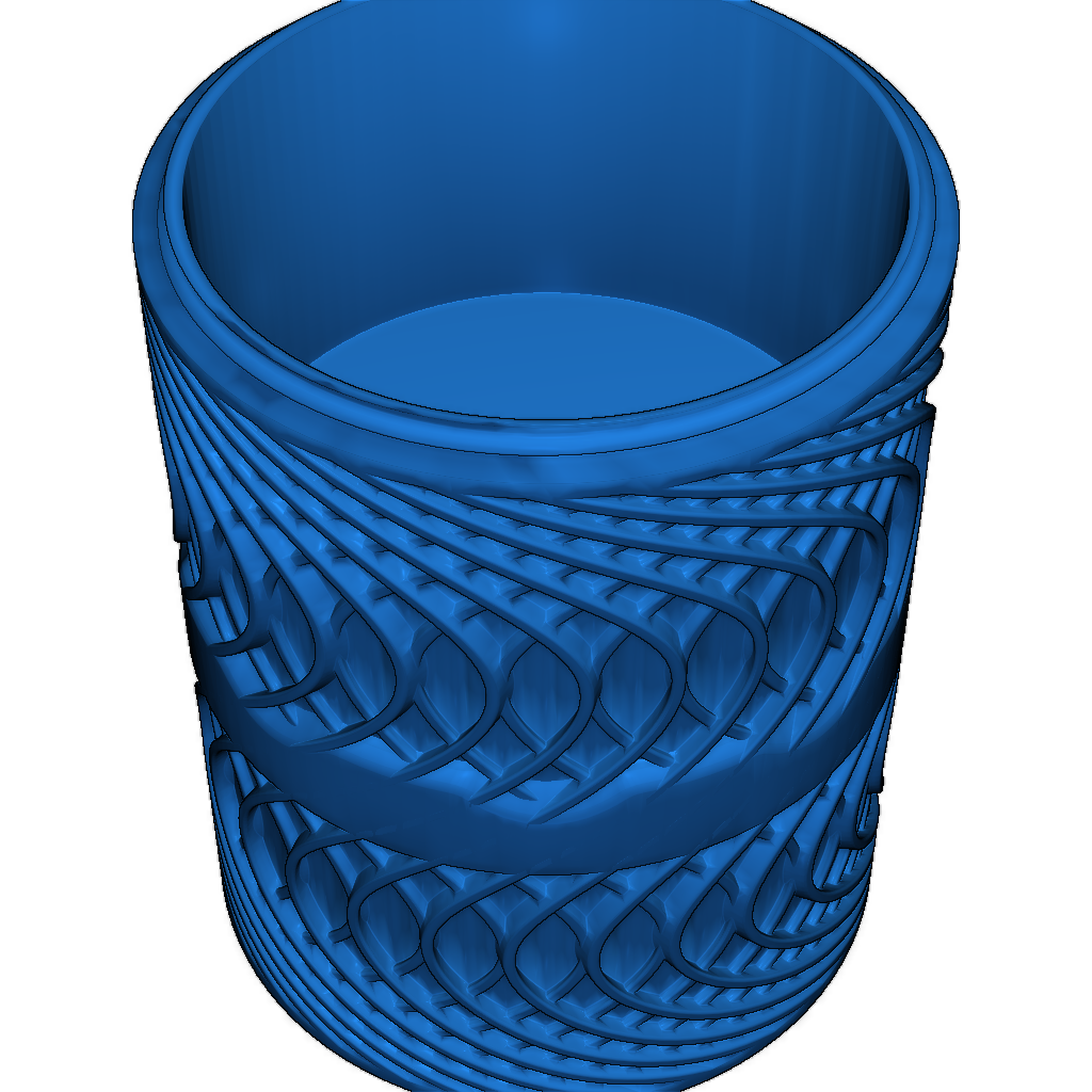 Скульптурный контейнер с изогнутыми линиями