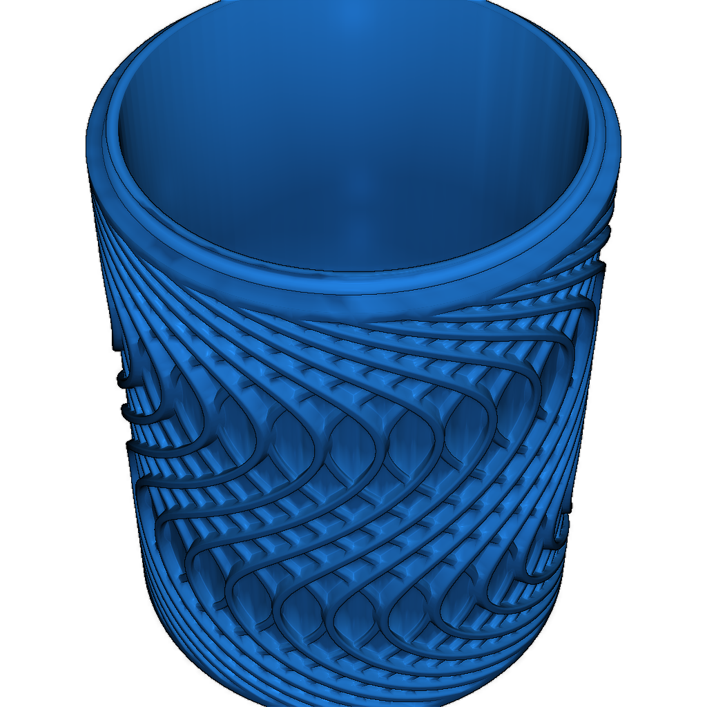 Скульптурный контейнер с изогнутыми линиями