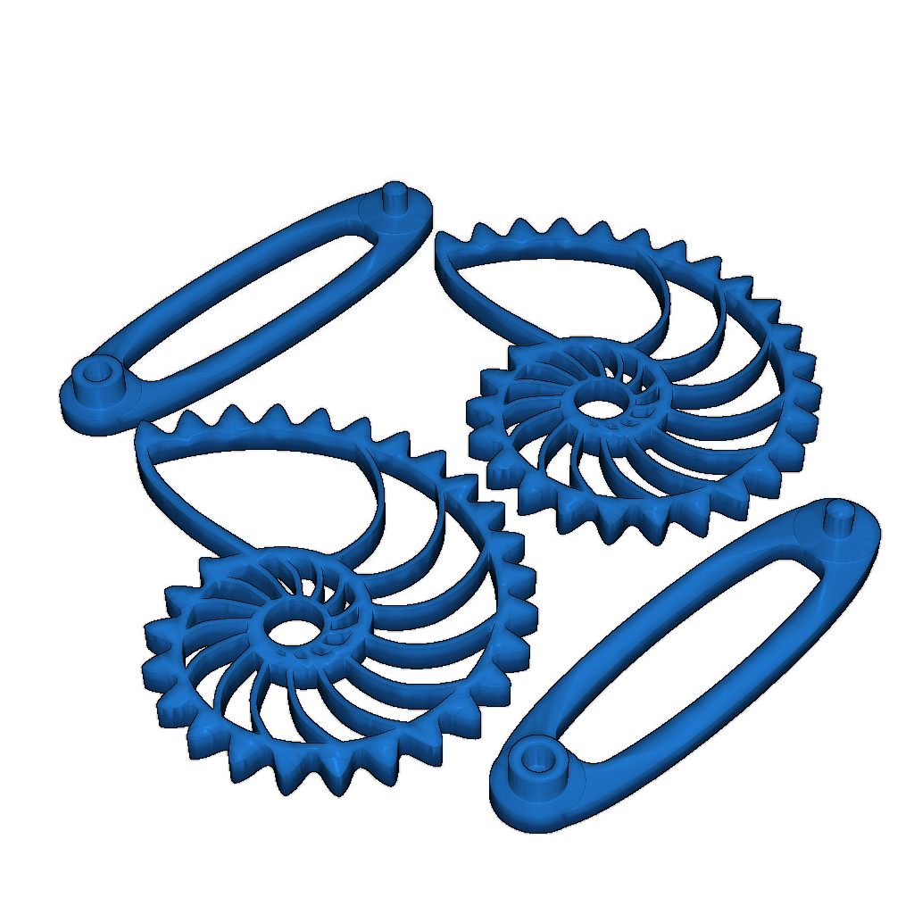 Шестерни наутилуса на основе логарифмических спиралей