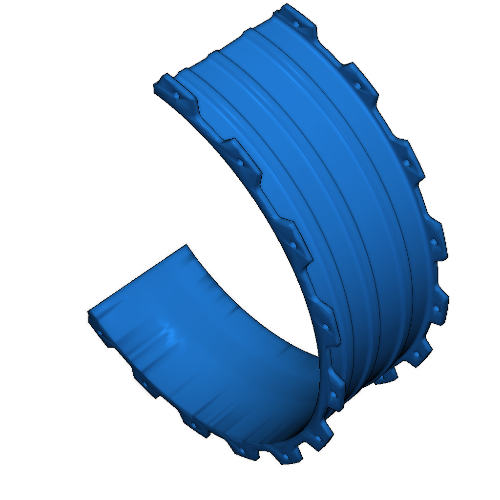 Сечения модели двухконтурного высокого обходного турбовентилятора