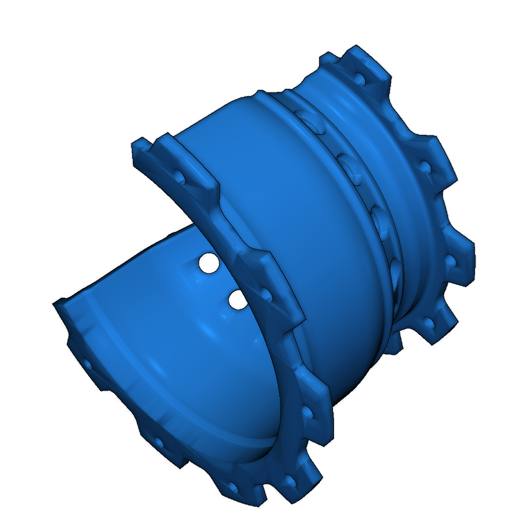 Сечения модели двухконтурного высокого обходного турбовентилятора
