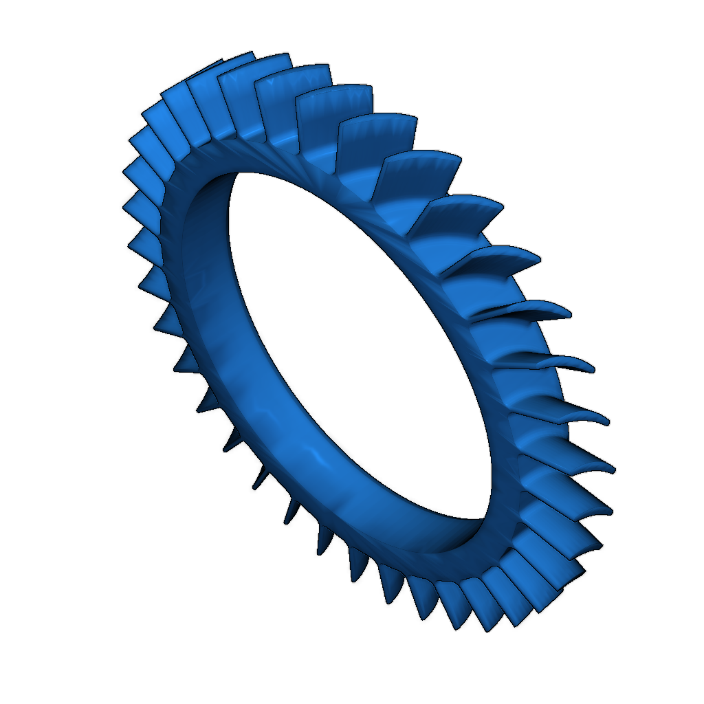 Сечения модели двухконтурного высокого обходного турбовентилятора