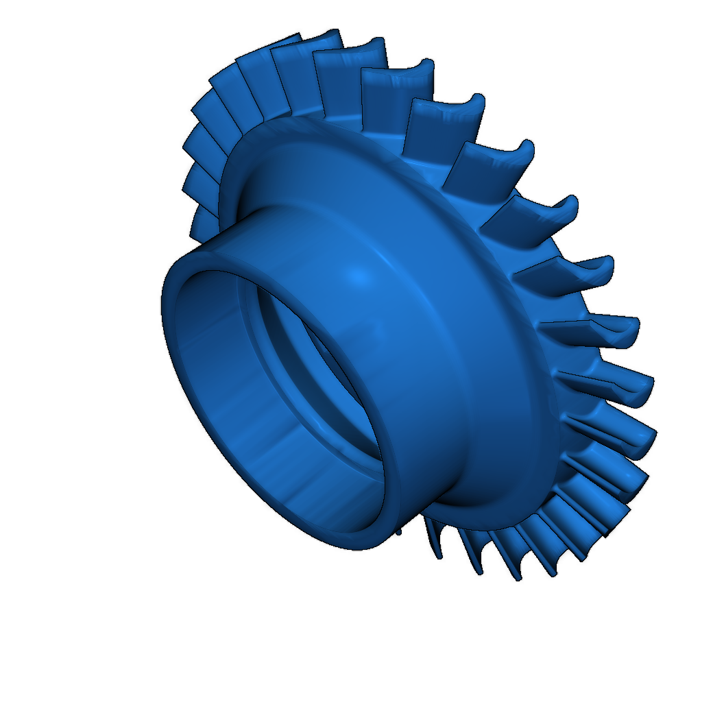 Сечения модели двухконтурного высокого обходного турбовентилятора
