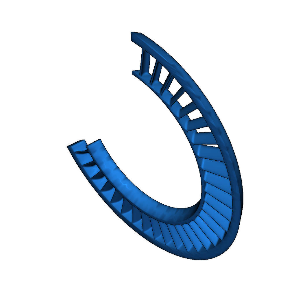 Сечения модели двухконтурного высокого обходного турбовентилятора