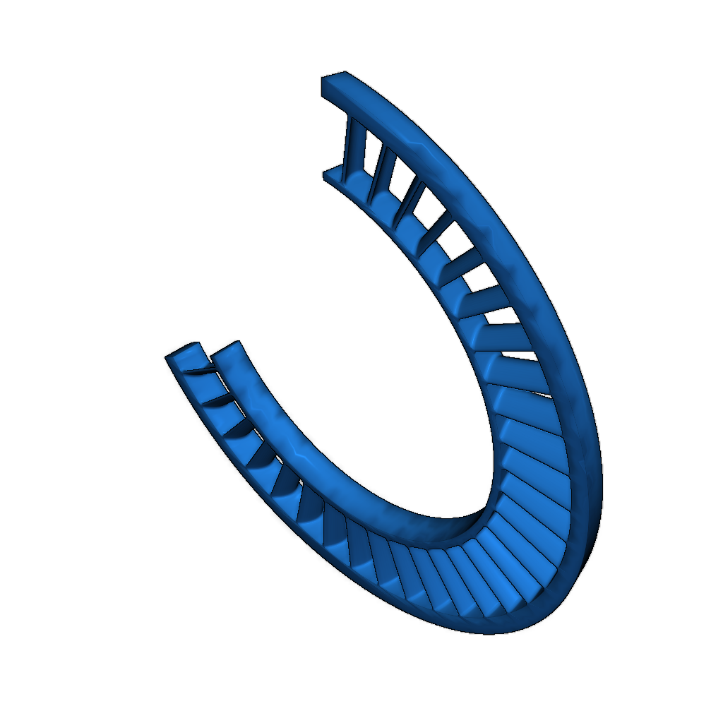 Сечения модели двухконтурного высокого обходного турбовентилятора