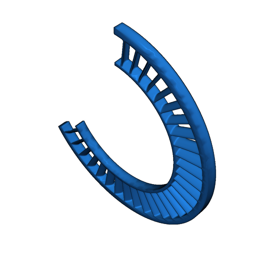 Сечения модели двухконтурного высокого обходного турбовентилятора