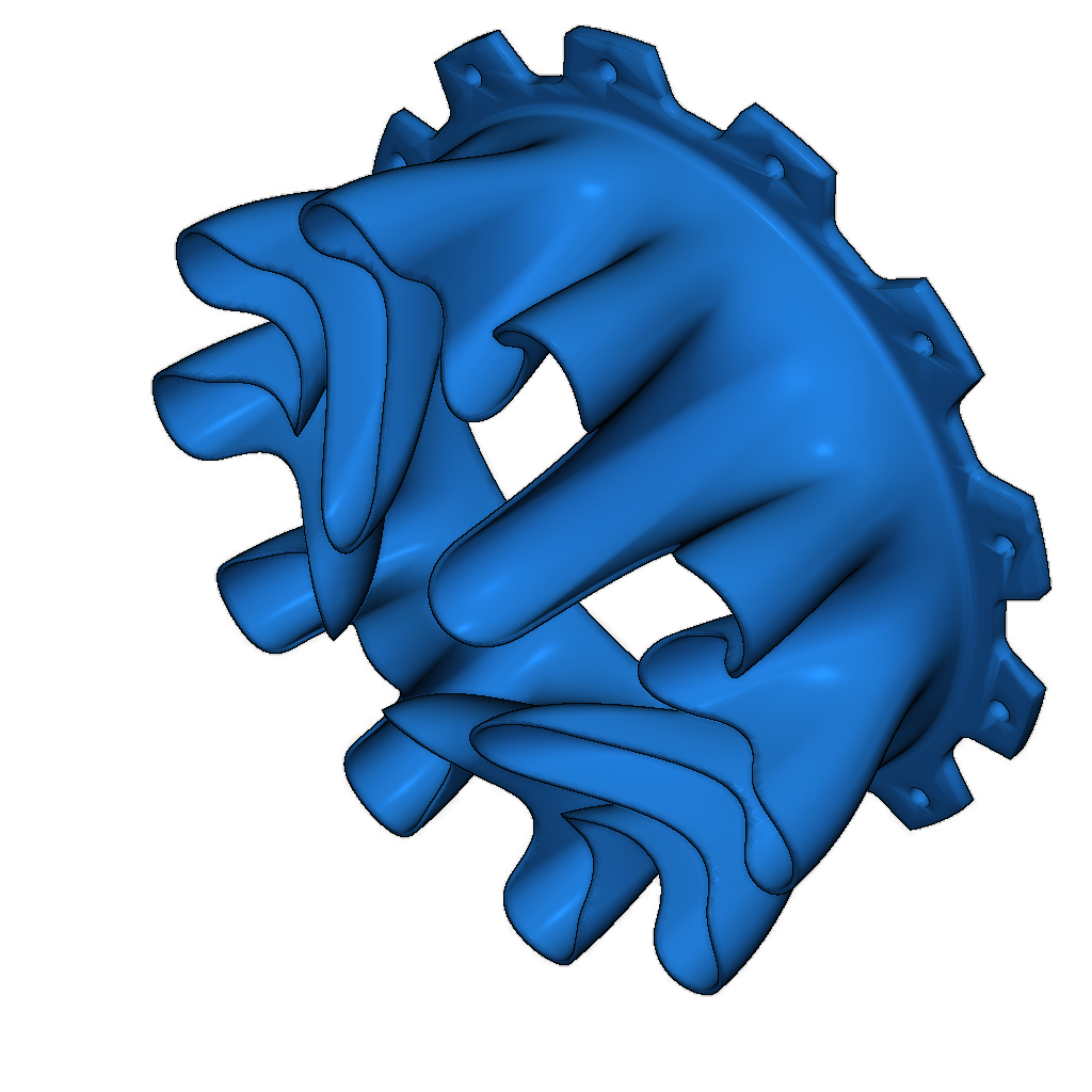 Сечения модели двухконтурного высокого обходного турбовентилятора