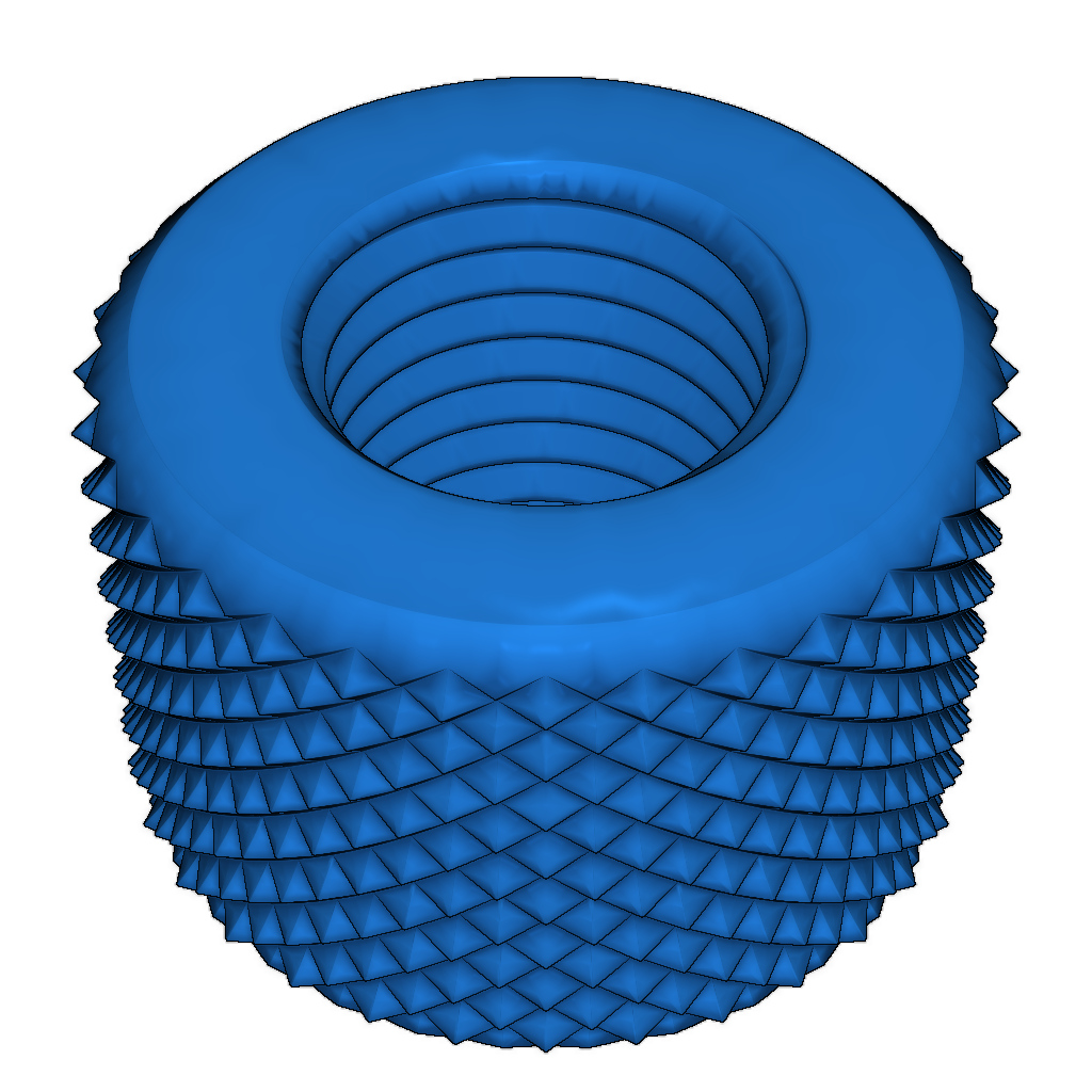 Резьбовые болты и гайка с насечками