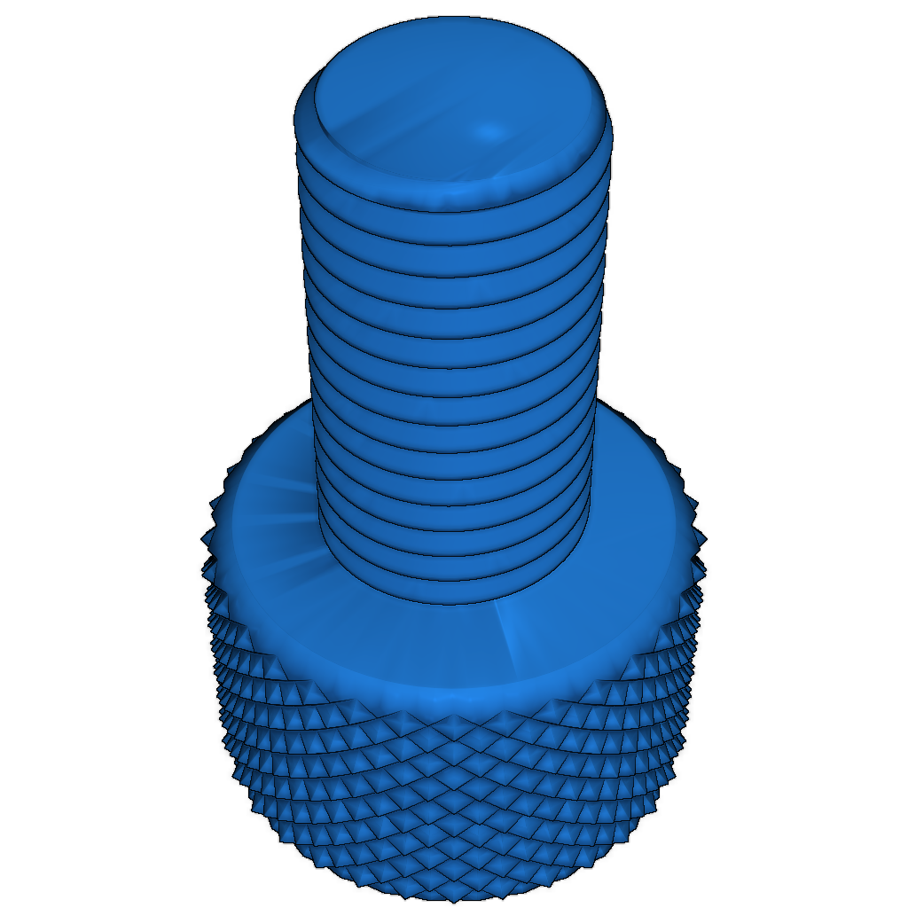 Резьбовые болты и гайка с насечками