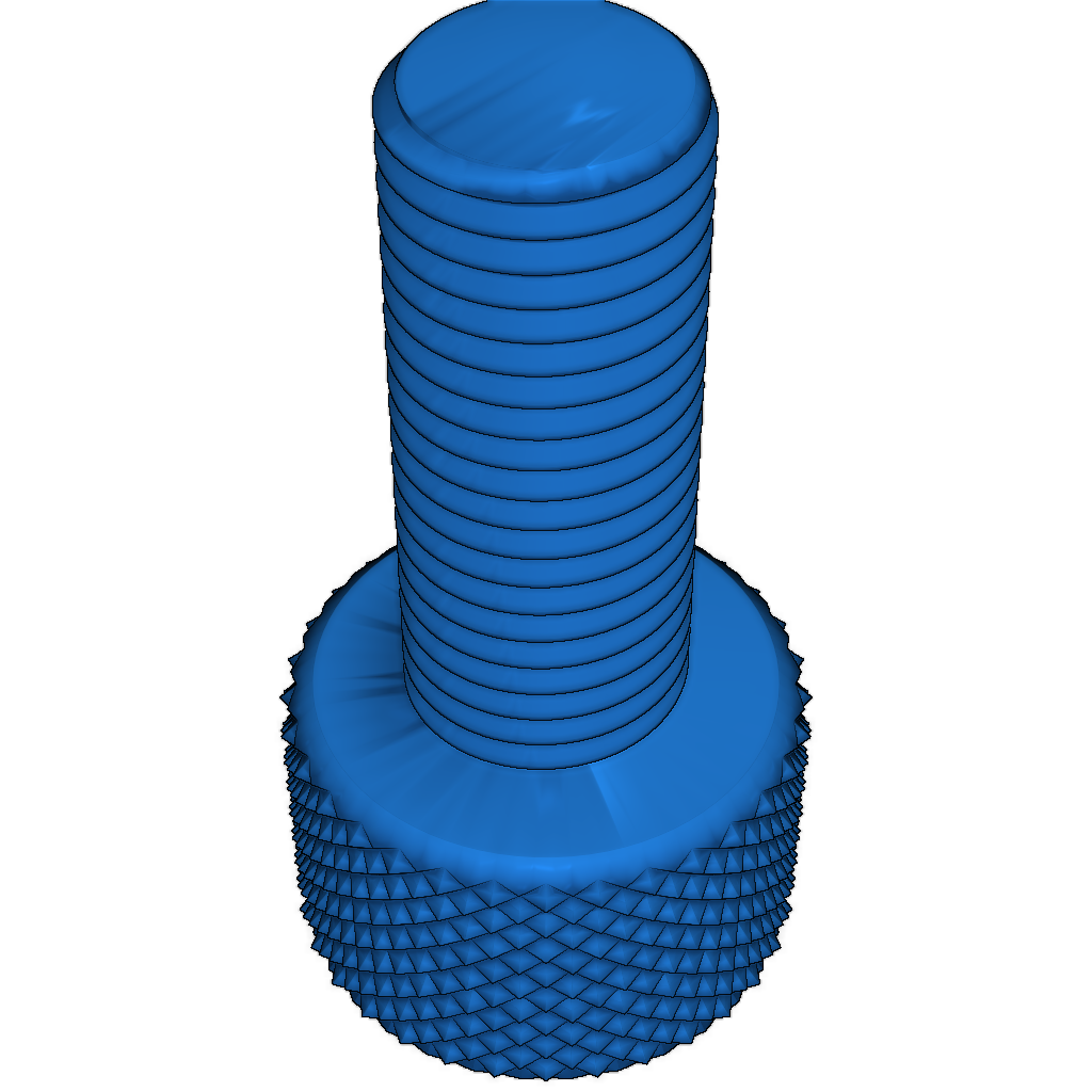 Резьбовые болты и гайка с насечками