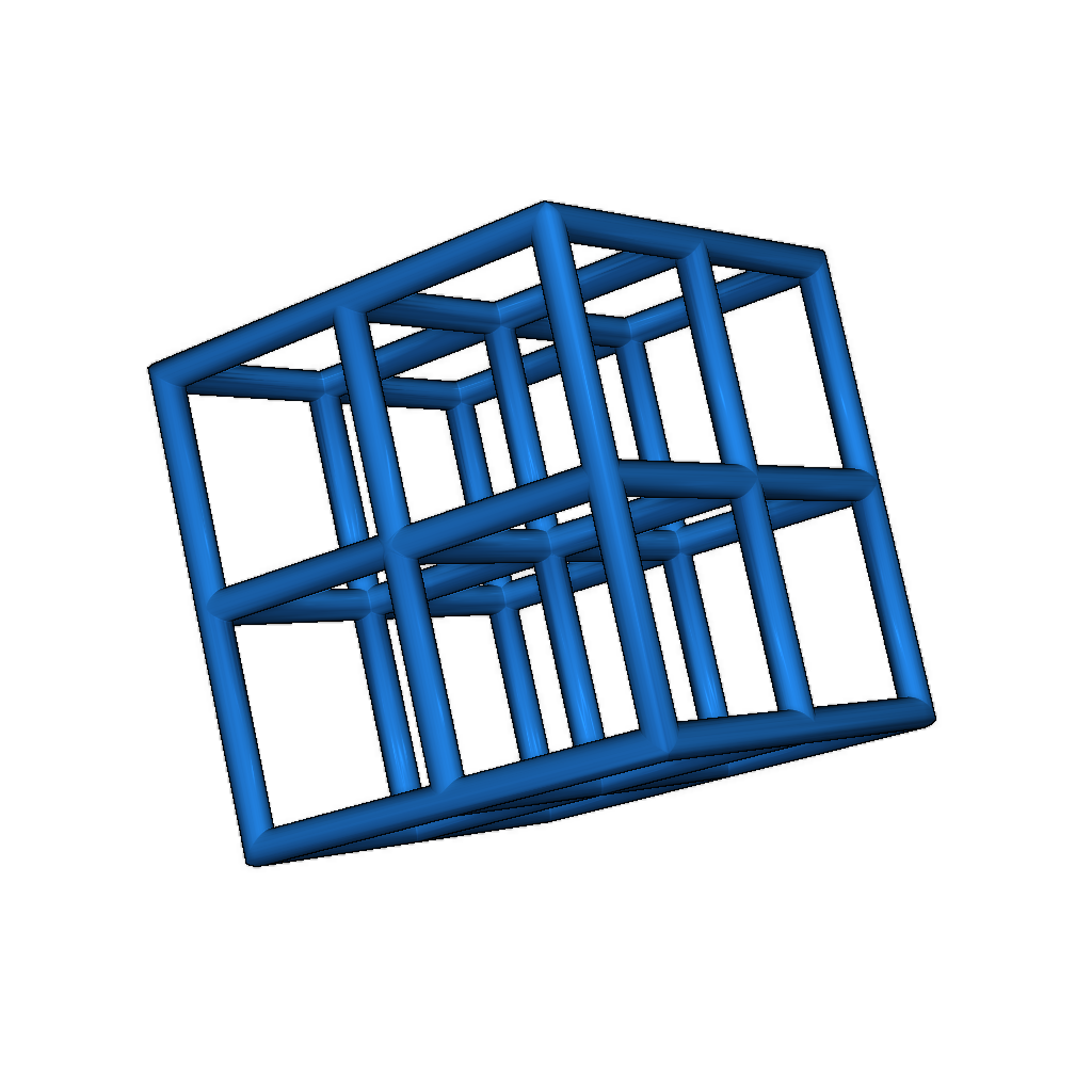 Испытание 3D-принтера решетчатого куба на пытки (свесы и двойная экструзия)