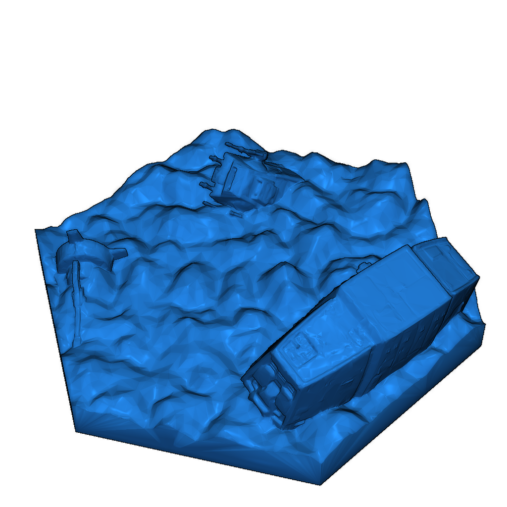 Модель местности битвы на Хоте: обломки