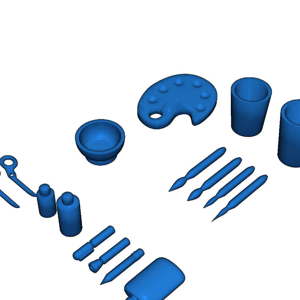 Аксессуары для кукольного домика: художественные принадлежности