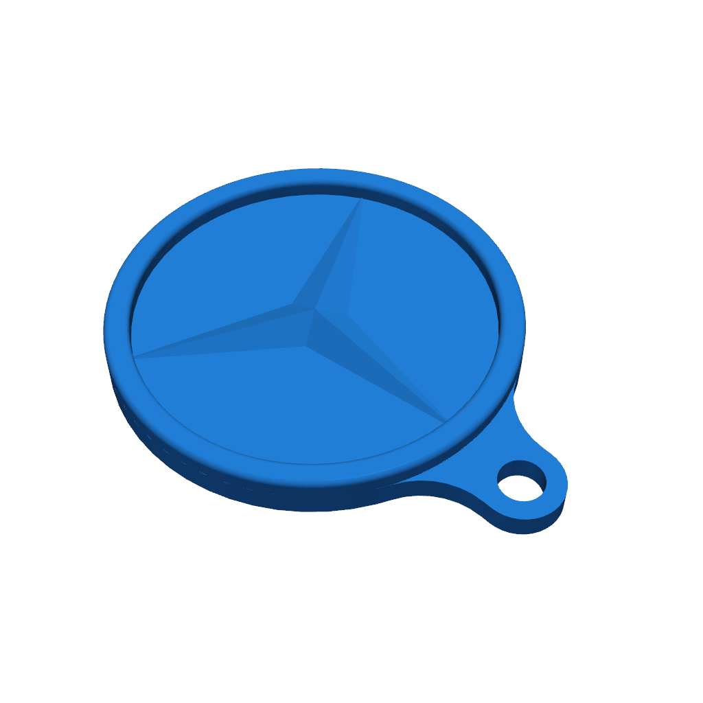 Чертеж небольшого брелка ключа Mercedes-Benz