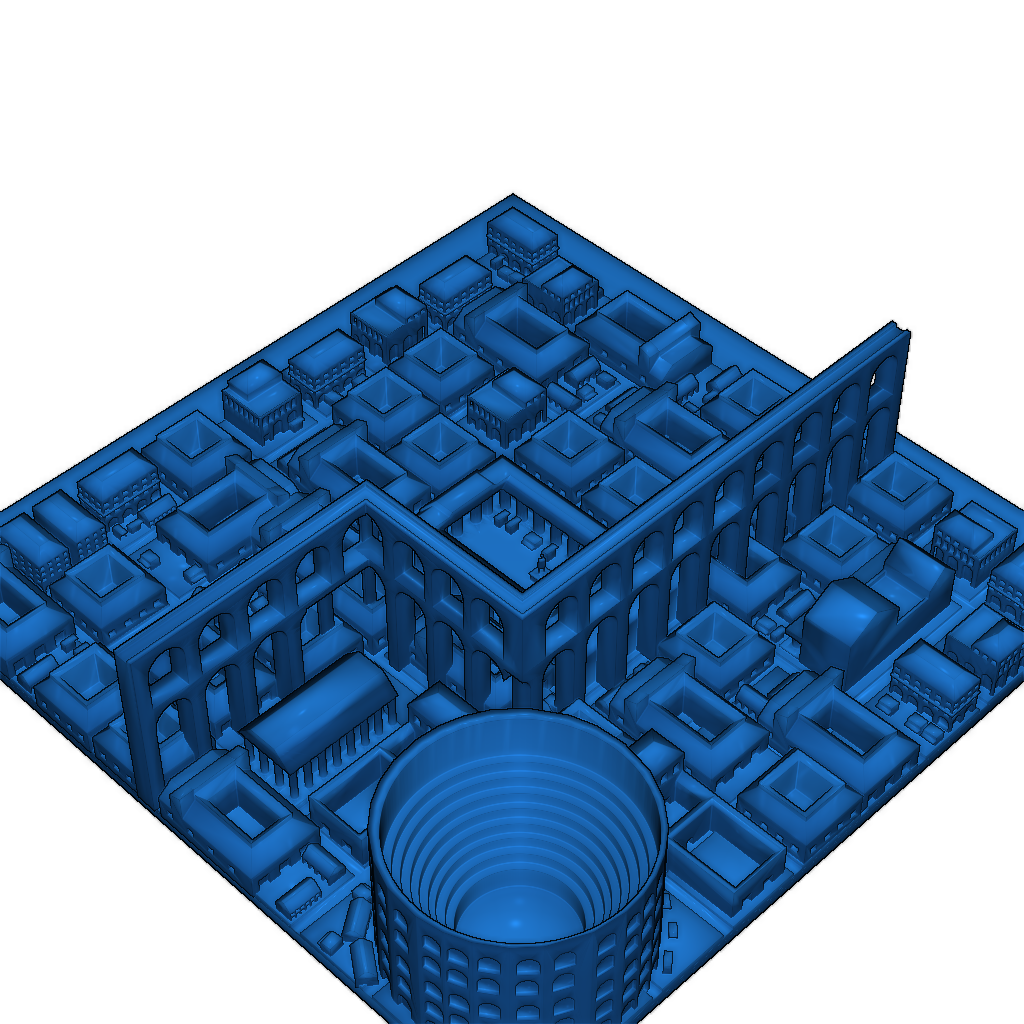 Римский город с амфитеатром и храмами