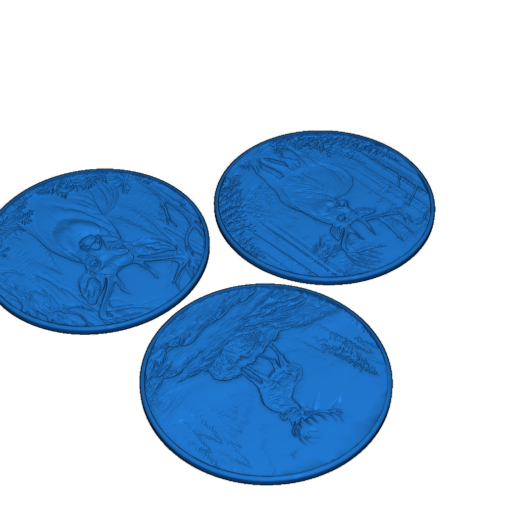 Подставки для кружек с зимним оленем